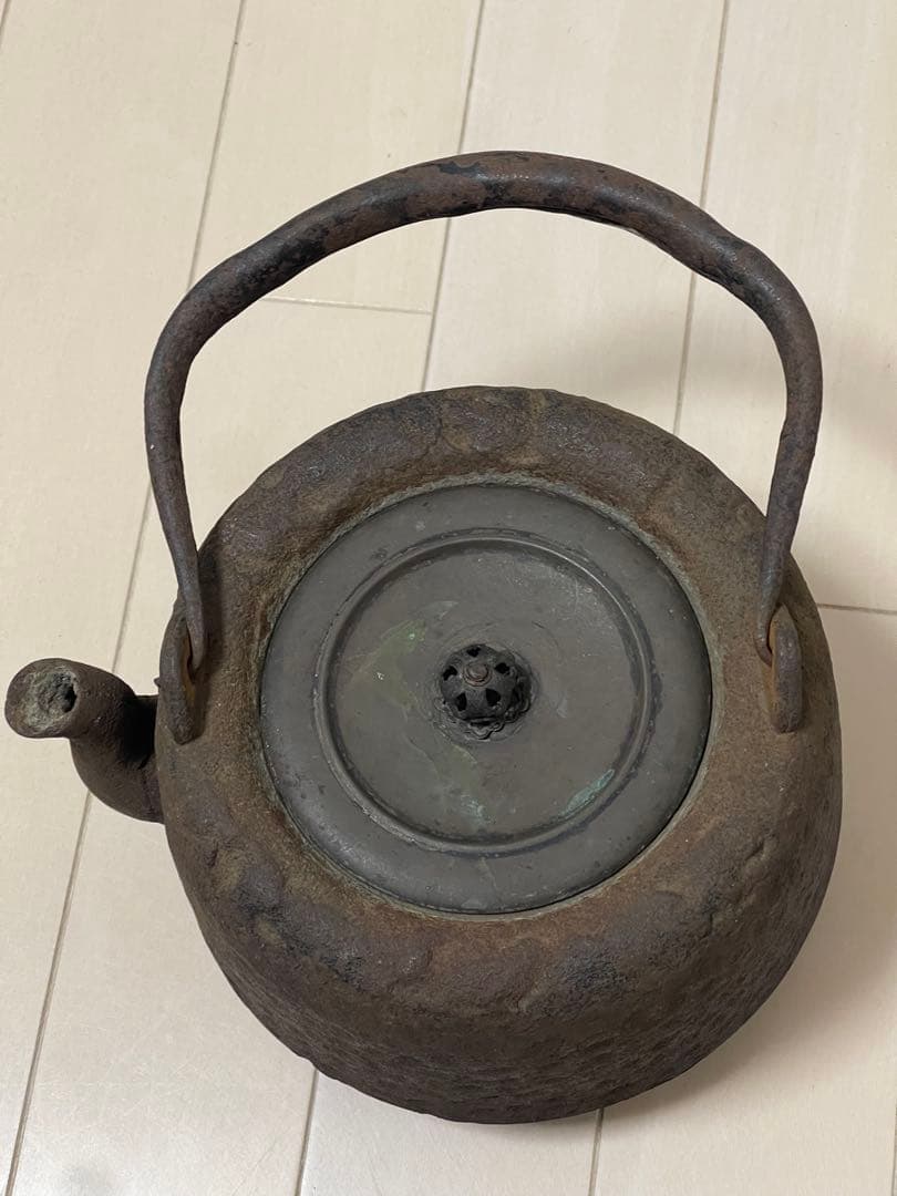 龍文堂 安之介 胴縦銘 道安型 鉄瓶