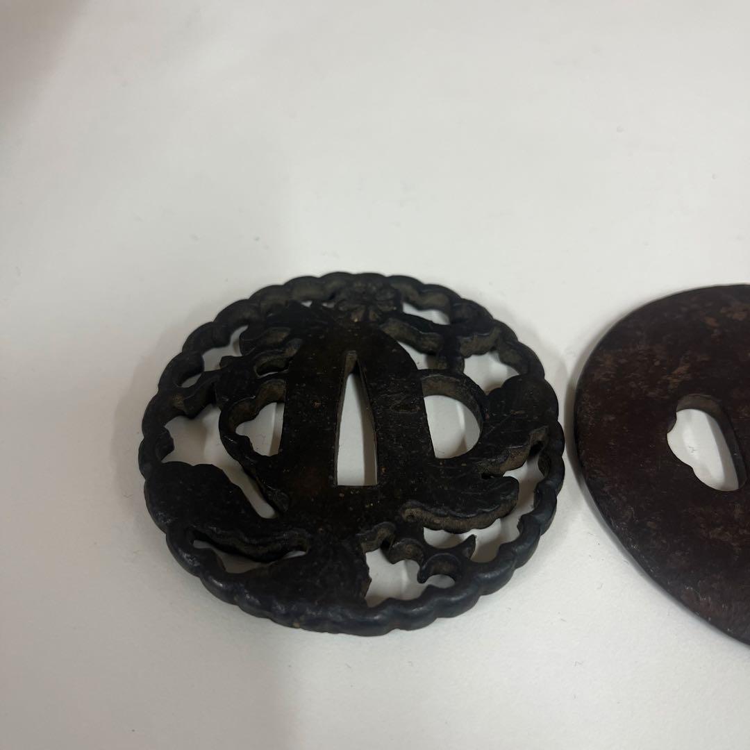 【刀装具】アンティーク鍔3点セット　時代物
