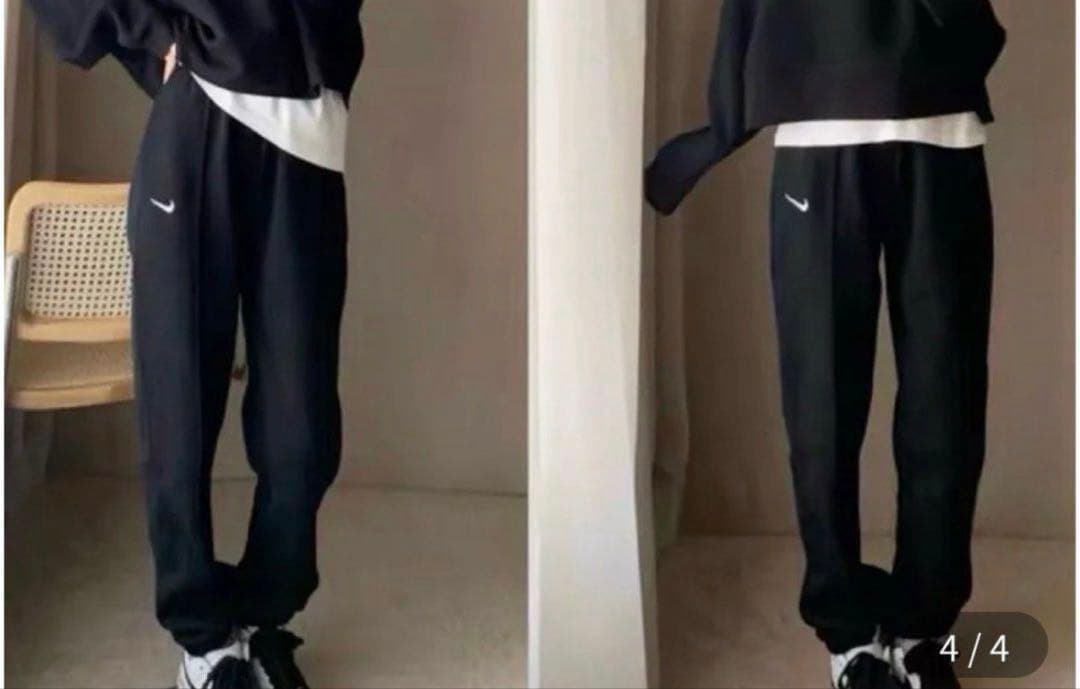 ナイキ オーバーサイズ 黒 スウェット セットアップ ジョガー Lサイズ