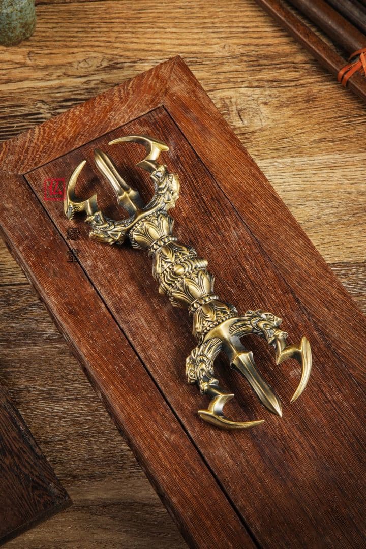 【修縁堂】真言宗 密教法具五大明王金剛盤 金剛五鈷杵 三鈷杵 独鈷杵 五点セット