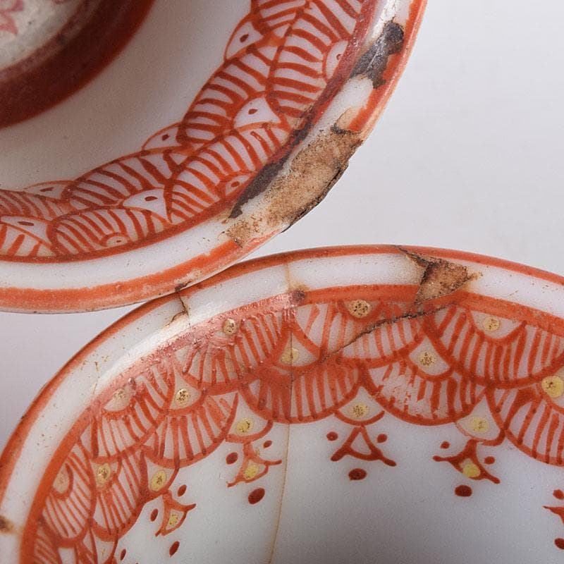 煎茶道具　赤絵宝珠文　煎茶器　五客　C　R8961