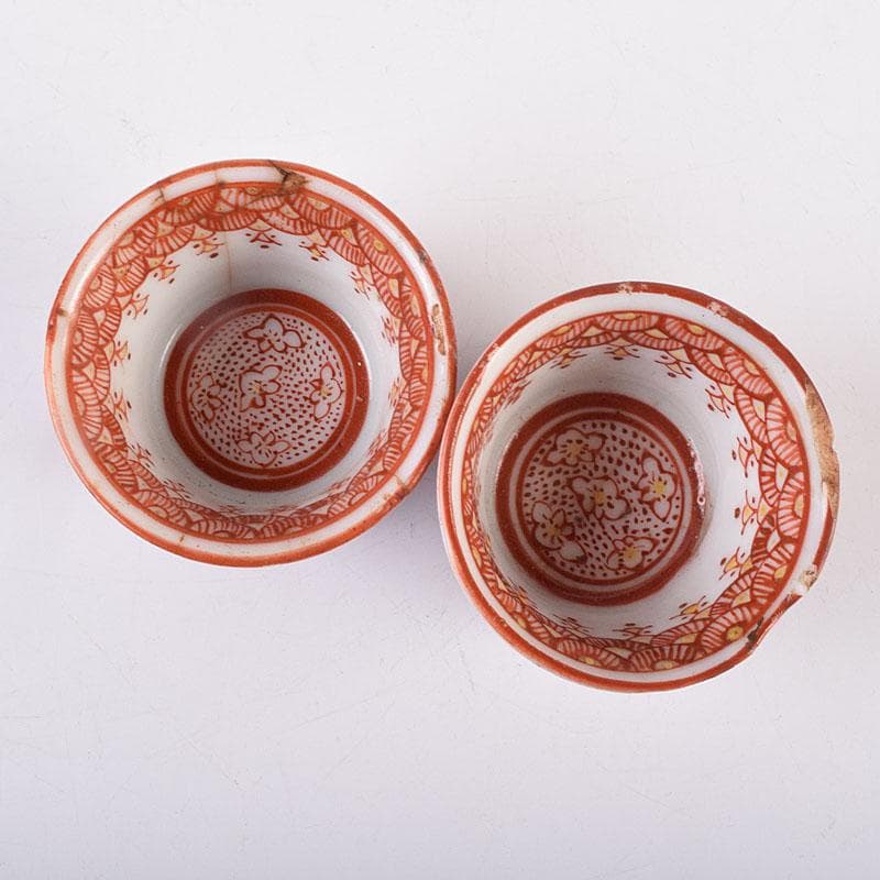 煎茶道具　赤絵宝珠文　煎茶器　五客　C　R8961