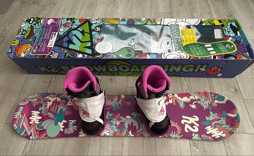 K2 子ども用スノーボード110㌢ビンディングブーツ21㌢3点セット