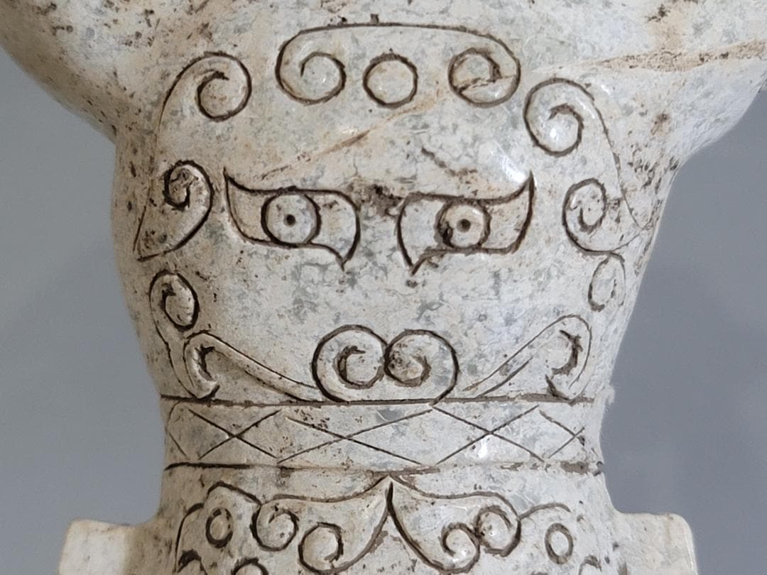 中国 石刻 人物 刃 置物 二件 DT379