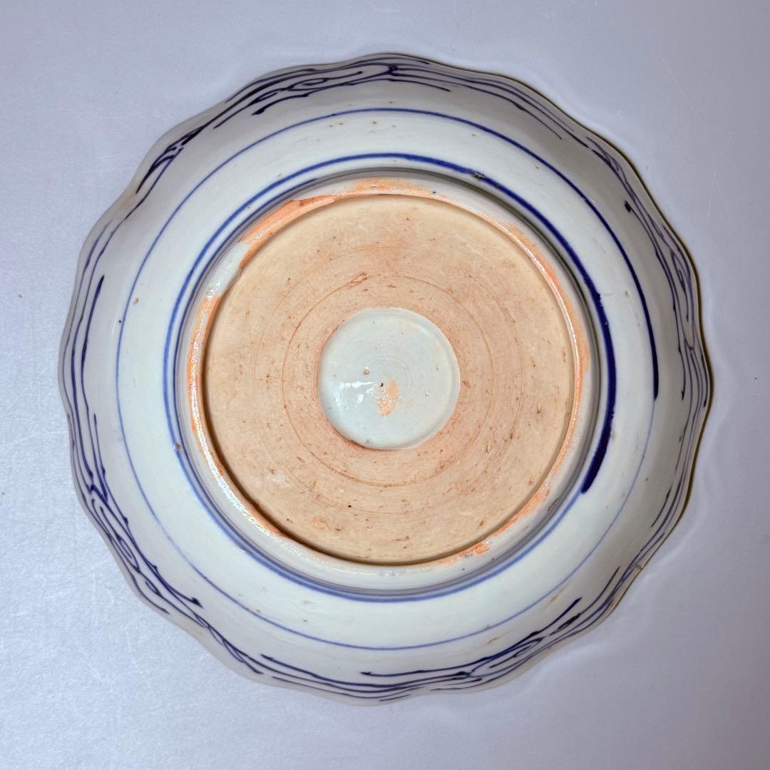 古伊万里　色絵松竹梅なます皿　五客　蛇の目高台　赤絵　緻密な絵付け　古器を楽しむ