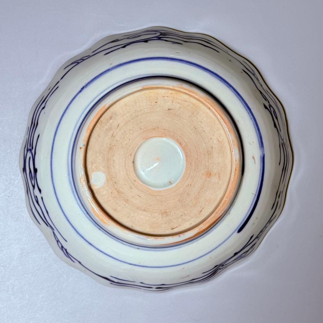 古伊万里　色絵松竹梅なます皿　五客　蛇の目高台　赤絵　緻密な絵付け　古器を楽しむ