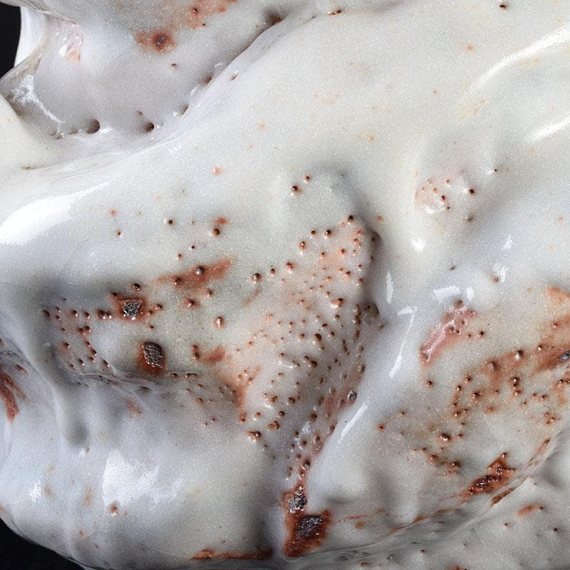 1080一無斎（一ム斎）作　志野水指　銘「知恵泉」　共箱　M　R9180H