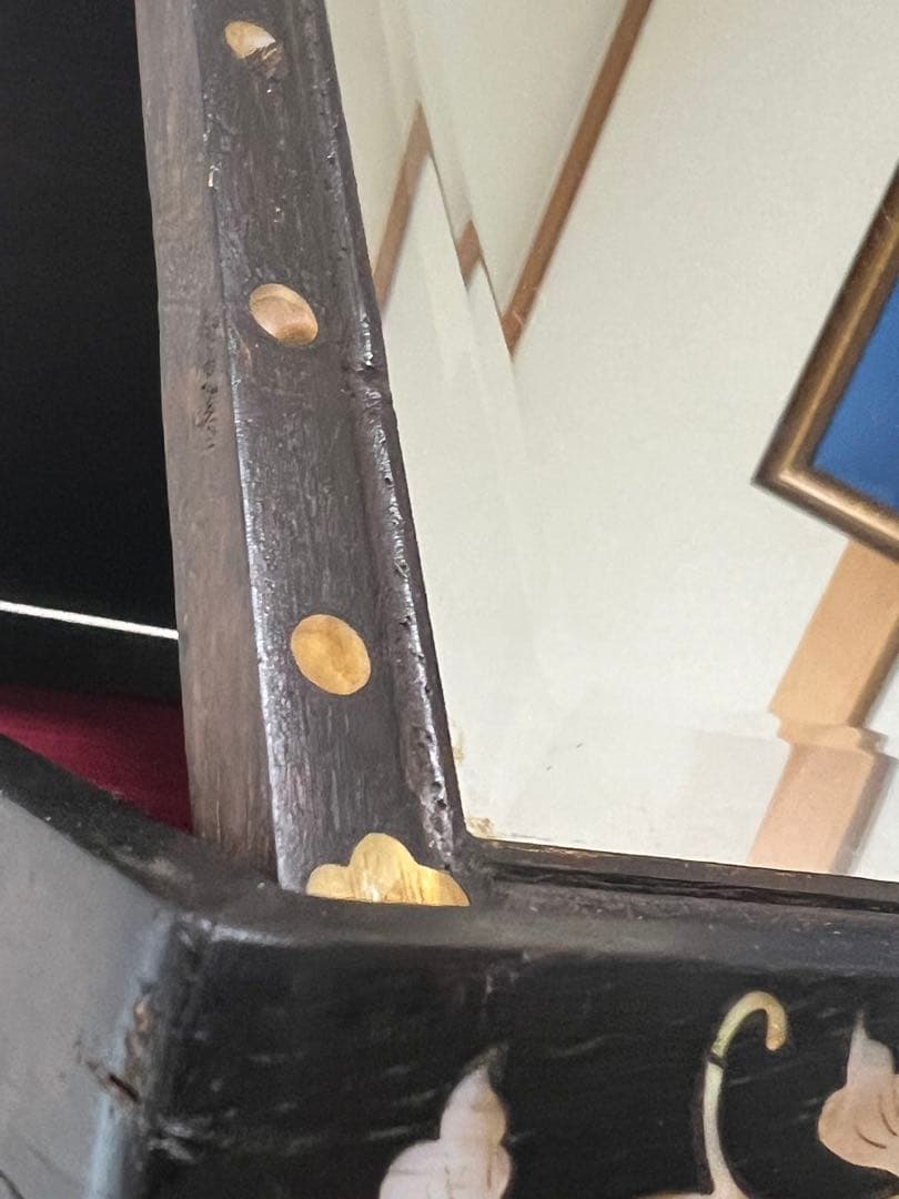 中国螺鈿化粧箱骨董 紫檀です