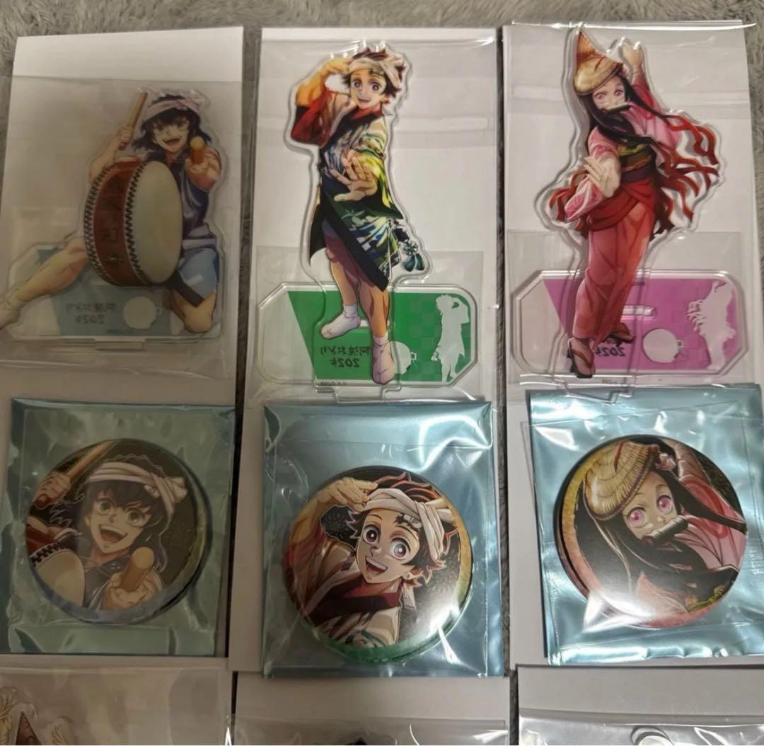 鬼滅の刃 阿波おどり アクリルスタンド　缶バッジ　クリアファイル　15点セット