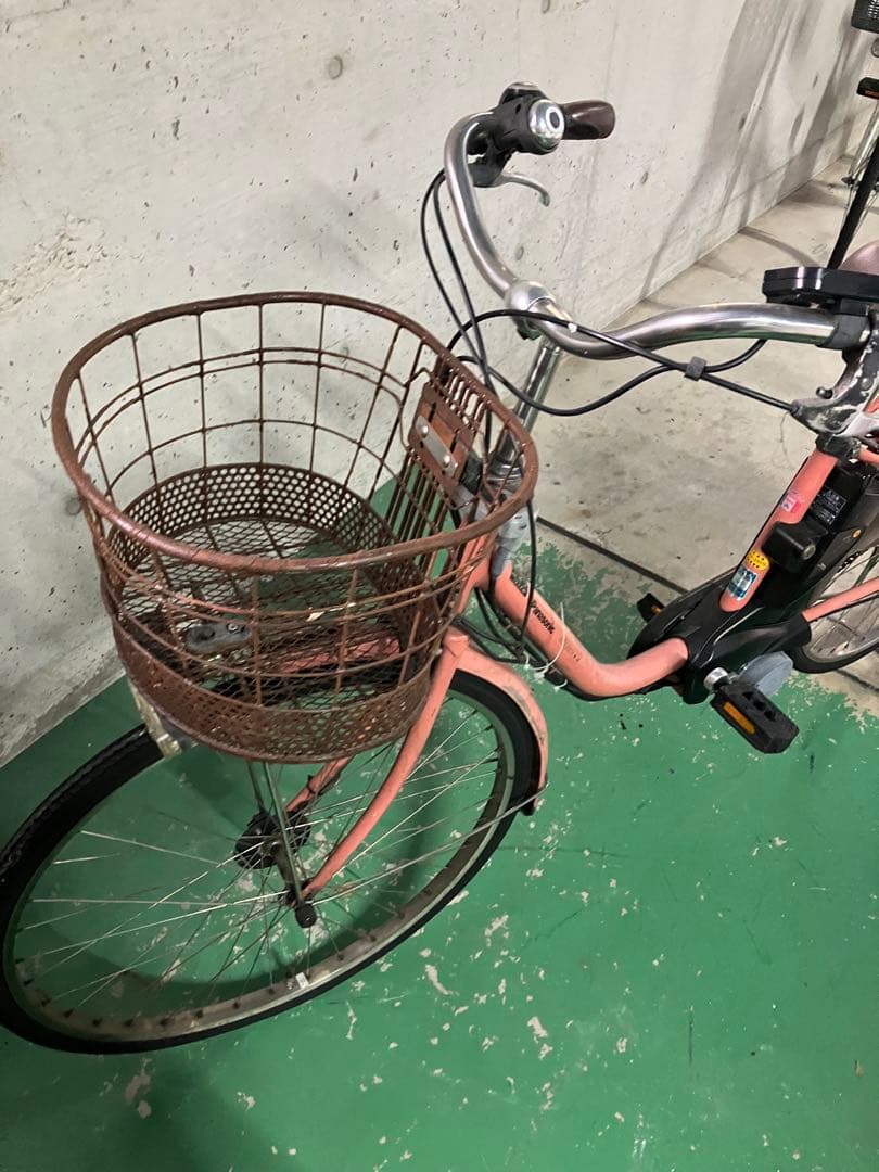 電動アシスト自転車 ピンク 前カゴ付き vi vi dx パナソニック