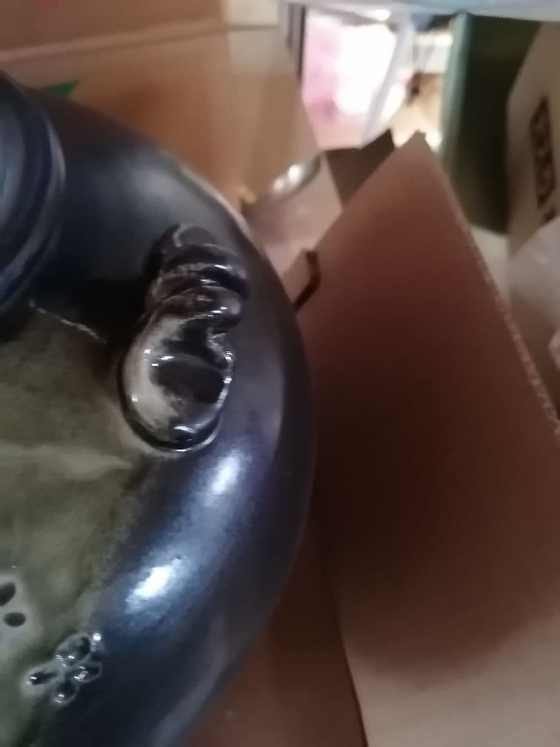 ‼️高級品‼️　萬古焼　陶器 花瓶 グリーンとブラック