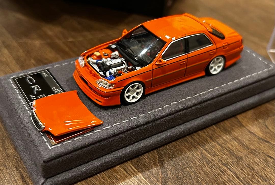訳あり MORTAL 1/64 トヨタ クレスタ カスタム ドリ仕様 オレンジ
