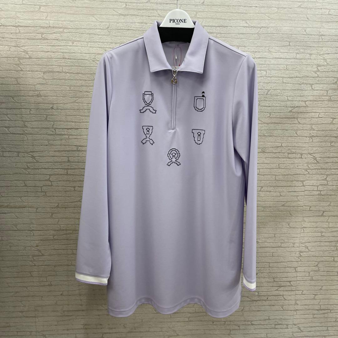 PICONE 薄紫色 ジップアップシャツ