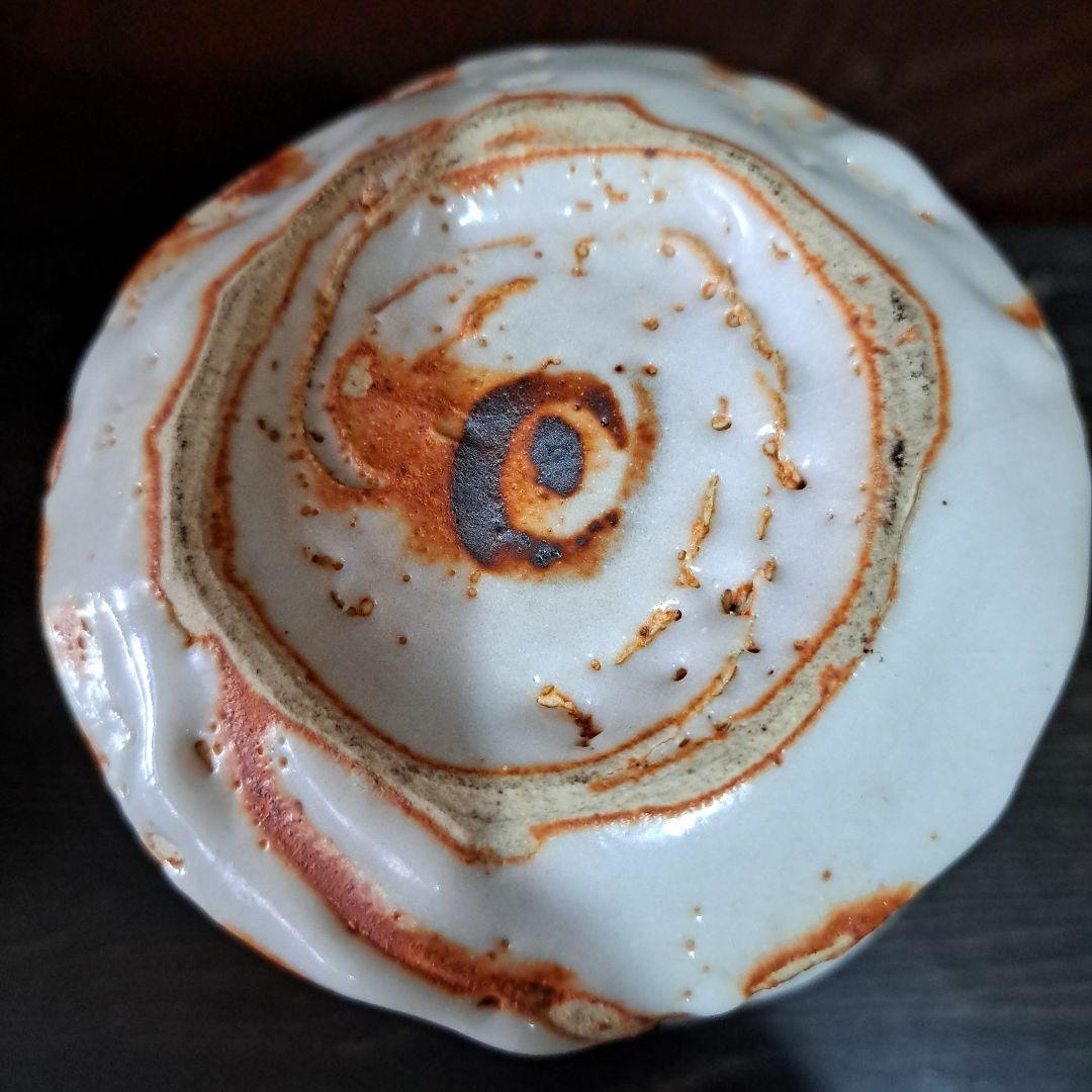 人間国宝　安藤日出武　　鼠志野　花生