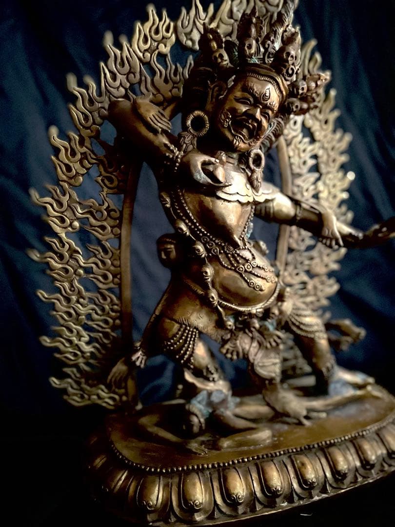 専用【大型】金剛手菩薩像 仏教 チベット密教 古銅塗金 タンカ 曼荼羅 真言