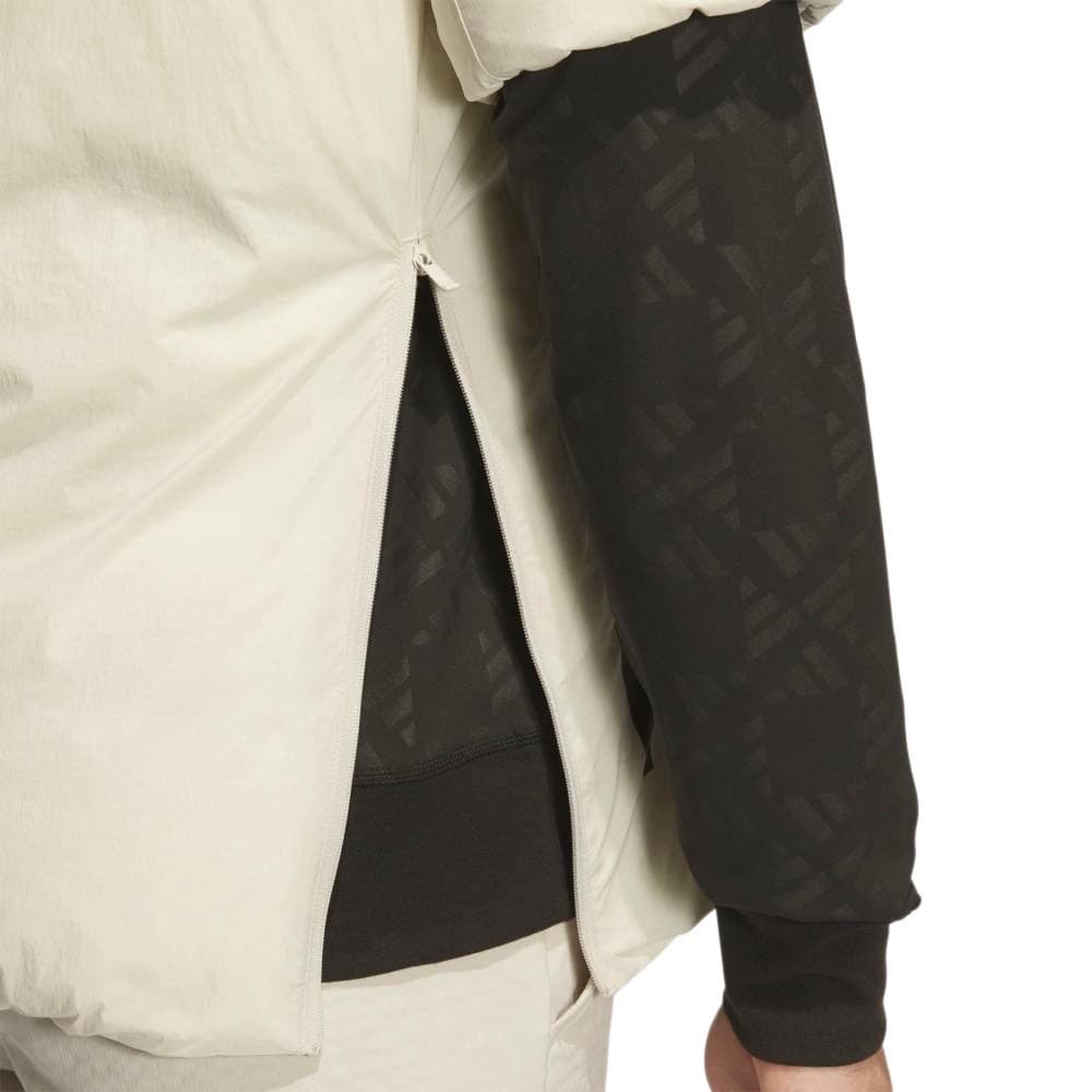 【L】秋冬 アディダス ゴルフ 保温 撥水 ハイネック 半袖ダウンジャケット