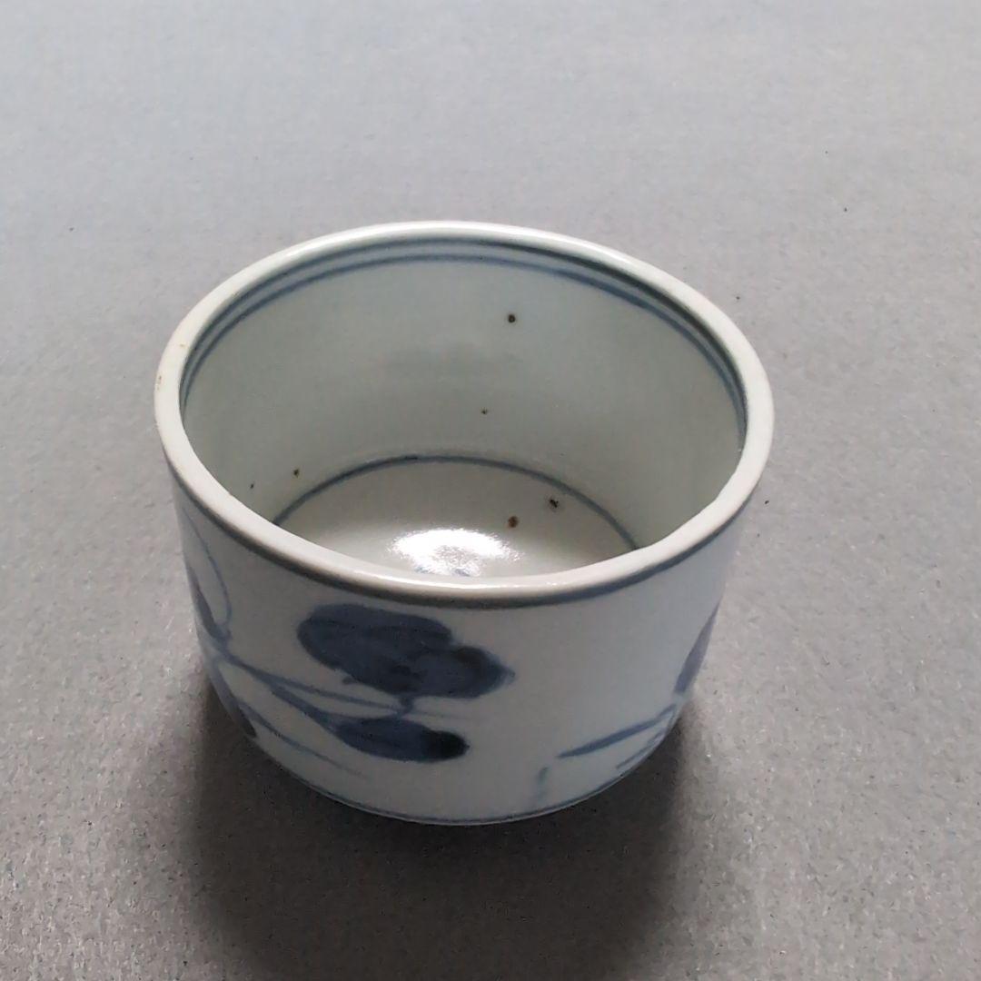 古伊万里そば猪口　古伊万里半筒そば猪口　古伊万里草花文そば猪口 古伊万里