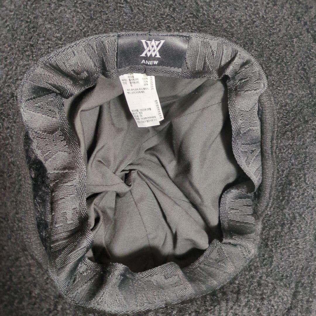 【中古良品】アニューゴルフ　バケットハット　耳当て　ボンボン　ブラック