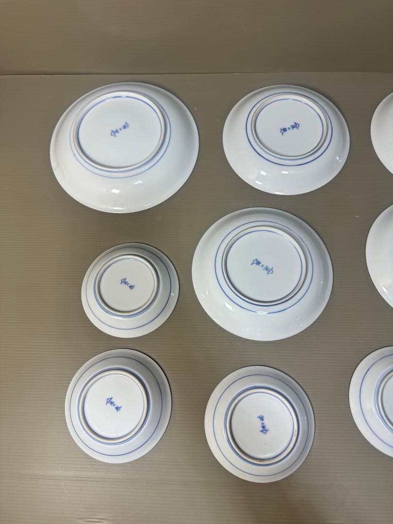 2315 深川製磁　牡丹金ミル　大皿1客　中皿4客　小皿5客