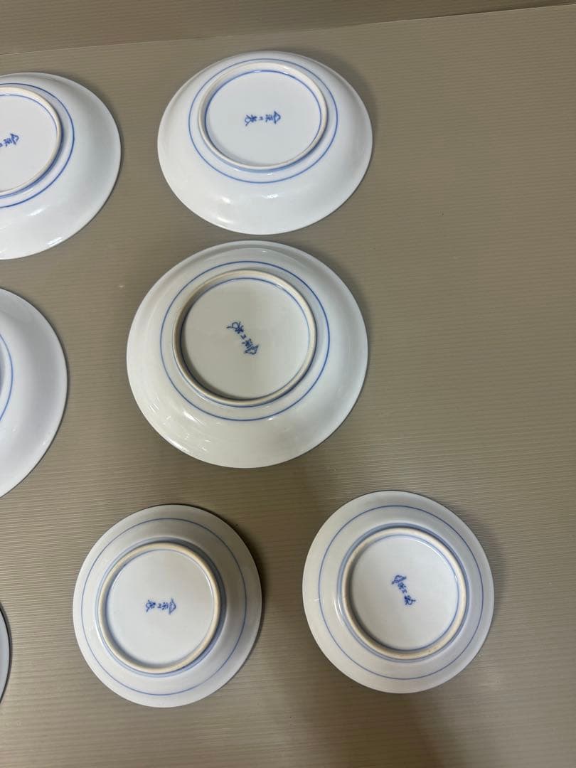 2315 深川製磁　牡丹金ミル　大皿1客　中皿4客　小皿5客