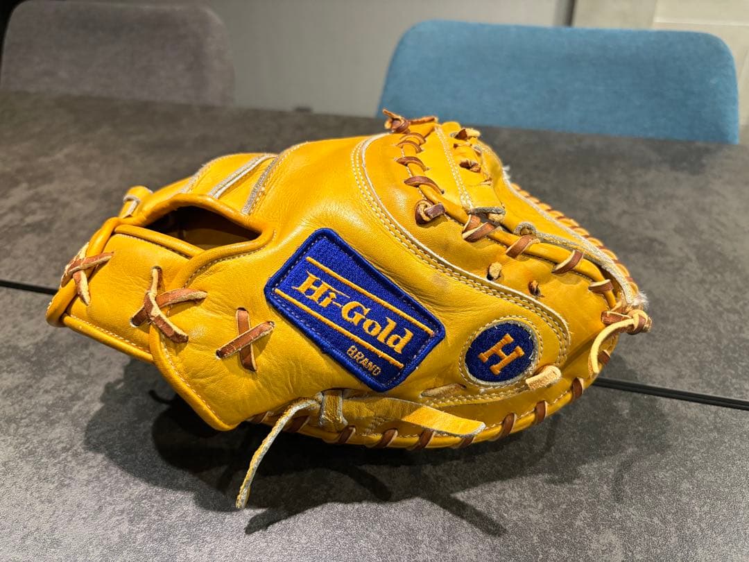 Hi-Gold☆ハイゴールド レトロ捕手ミット（GKM-222）紐切れあり