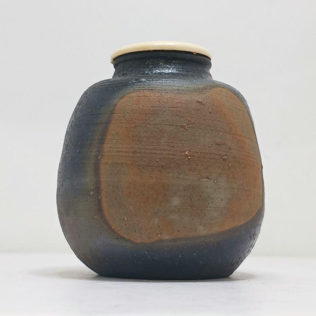 Y3339-4 備前焼 高原敏 茶入 共箱・仕覆　#13