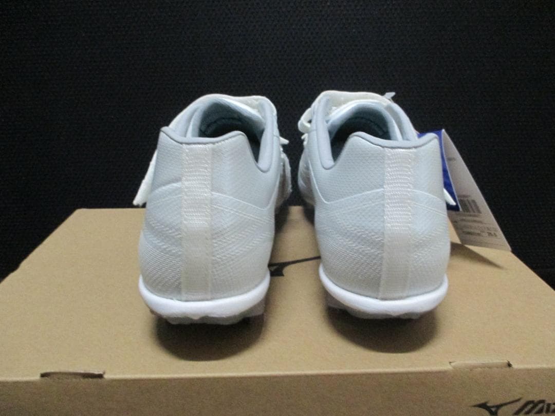 送料無料◆ミズノ◆スパイク◆樹脂底◆25.5㎝◆ホワイト◆左Ｐ革加工付◆