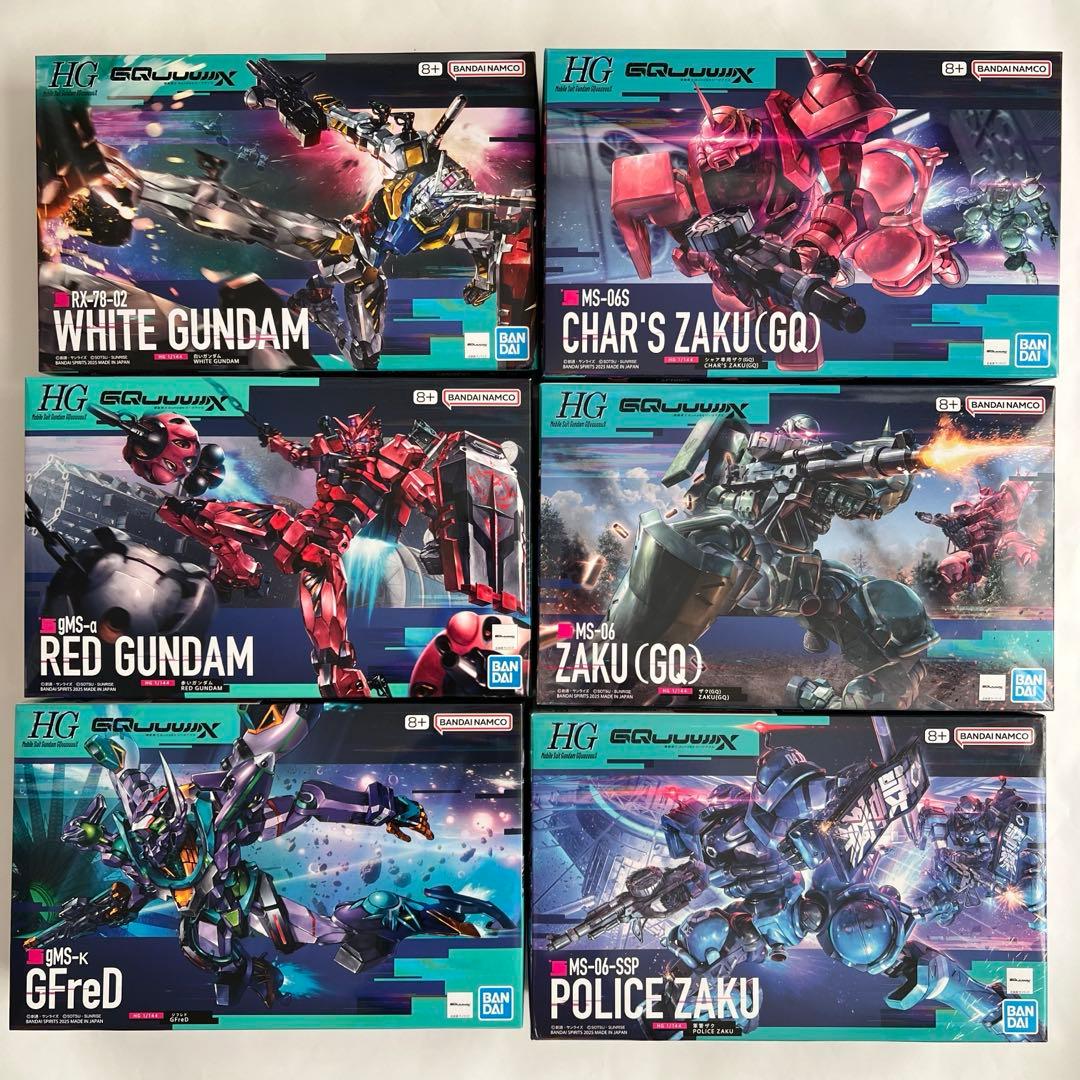 【GQ6個セット】HG 白いガンダム＆赤いガンダム＆GFreD他3点