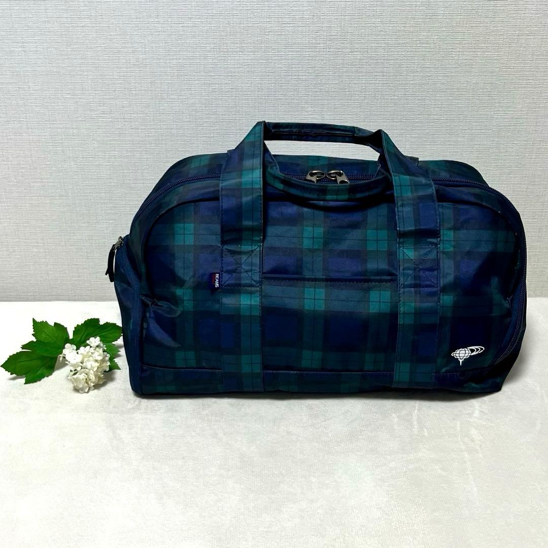 【美品】BEAMS GOLF シューズケース一体型ボストン ブラックウォッチ柄