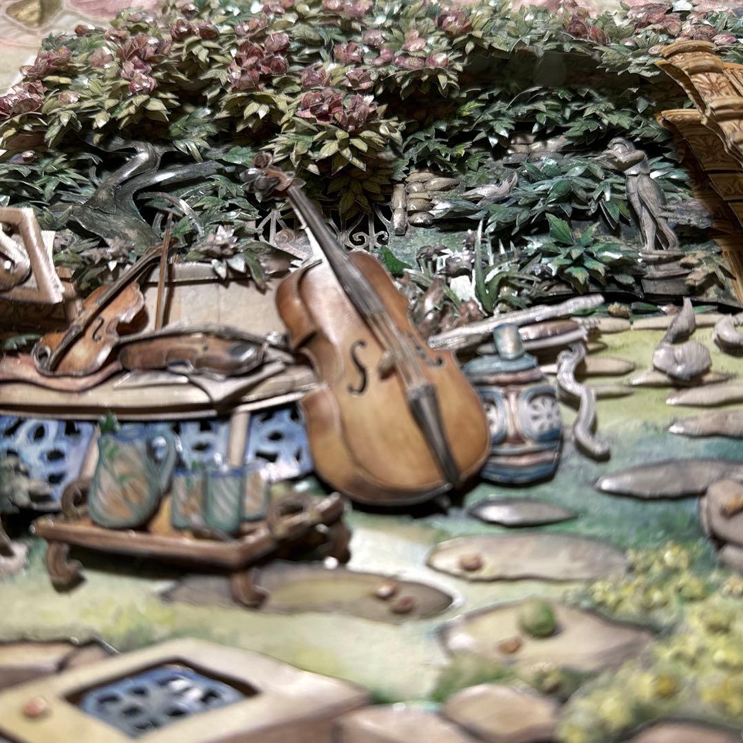 シャドウボックス完成品、額付(つるバラ庭園)