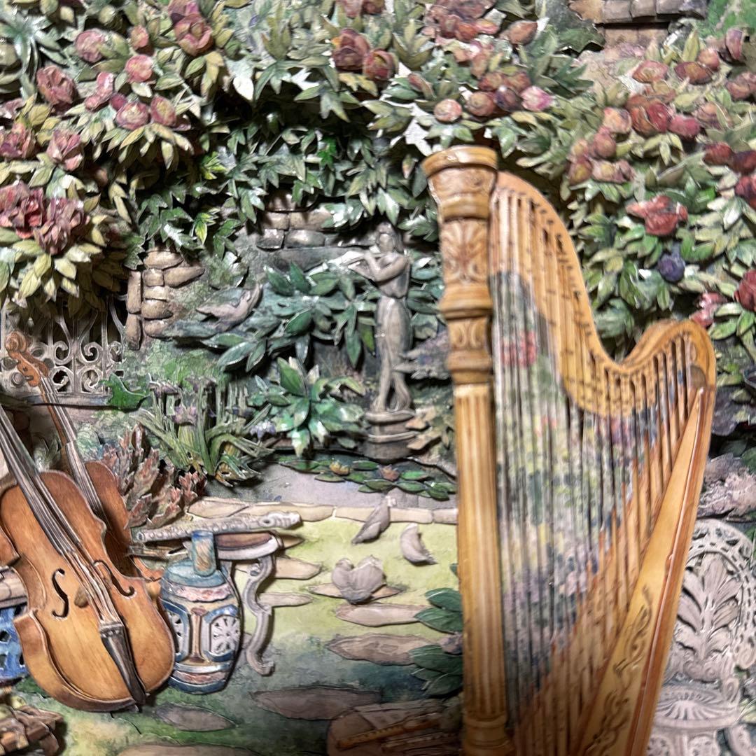 シャドウボックス完成品、額付(つるバラ庭園)