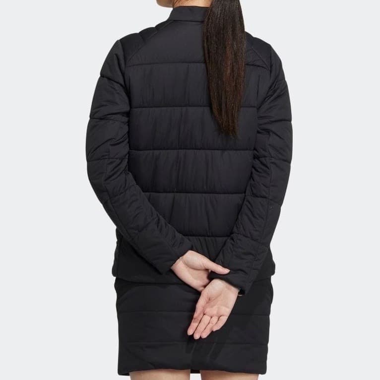 【M】秋冬 アディダス ゴルフ 保温 キルティング 中綿セットアップ 黒