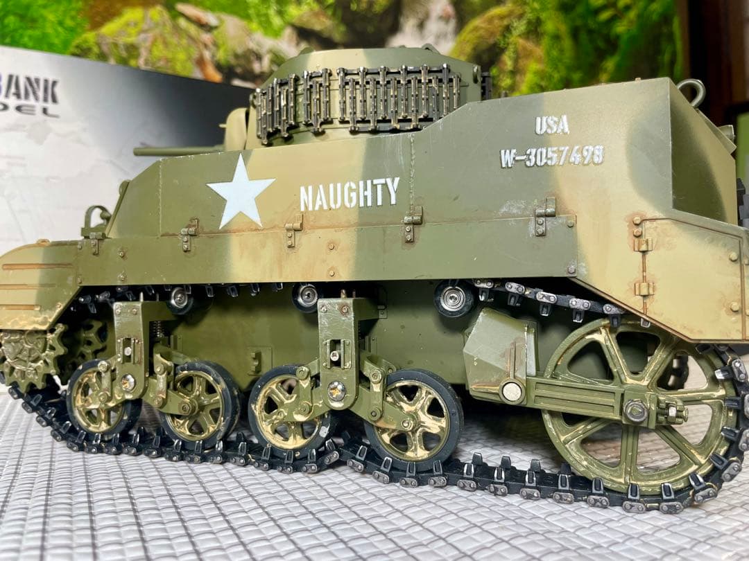 希少！COOL BANK1/16迷彩塗装版！「M5スチュアート」屋外未走行