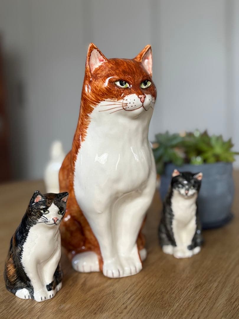 猫の置き物３点セット フィリップ・ローレストン作 英国BABBACOMBE窯