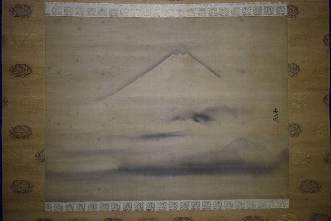 模写/谷文晁/富士図/桐題箱付/布袋屋掛軸HG-210