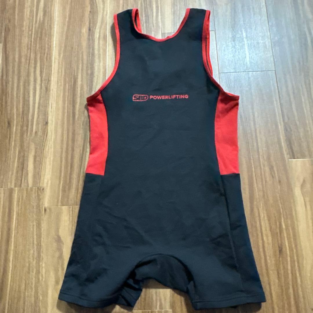 SBD パワーリフティングシングレット Lサイズ 黒/赤