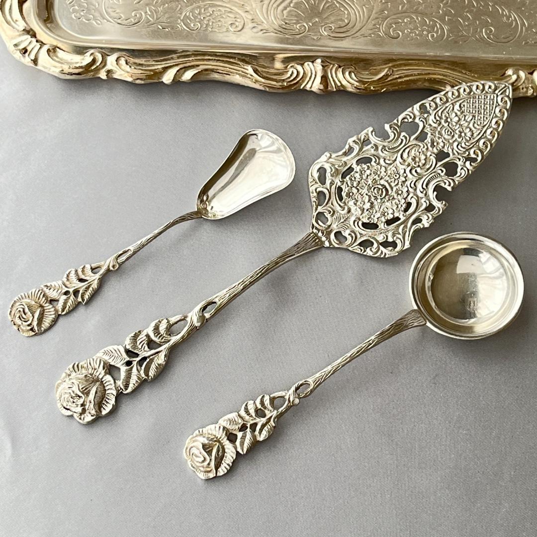 【ANTICO】 ケーキサーバー / クリーム / シュガースプーン【純銀】