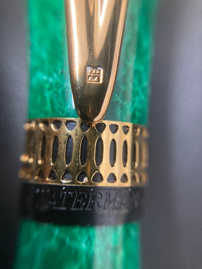 WATERMAN 緑色 万年筆 専用ケース付き