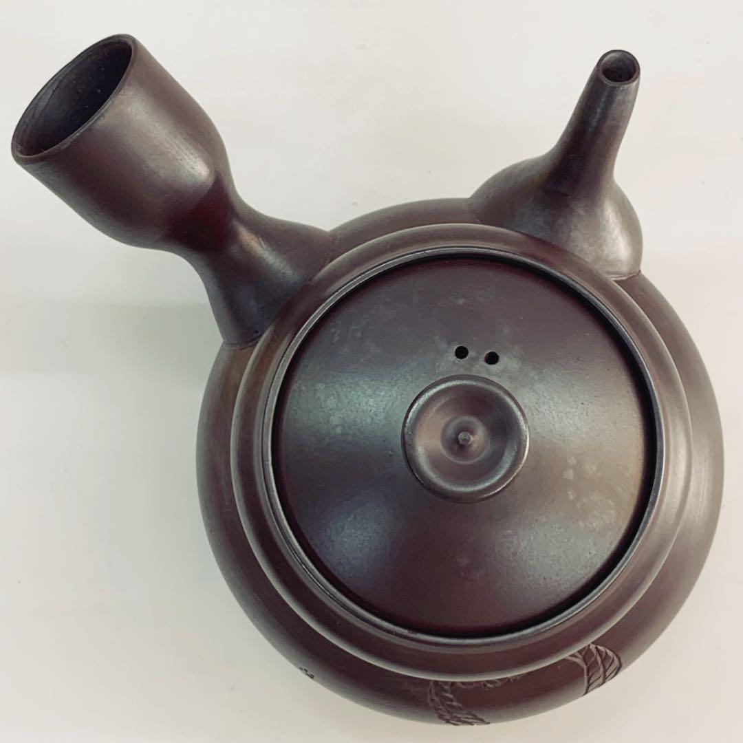 【茶注37    万古焼　急須　茶壺型】二代清水酔月　共箱