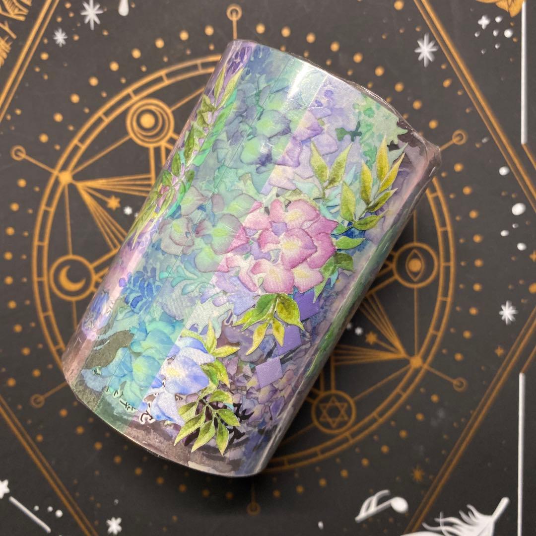 【E1】海外　10m巻　貝殻光/PETマスキングテープ　装飾系/背景系/お花系