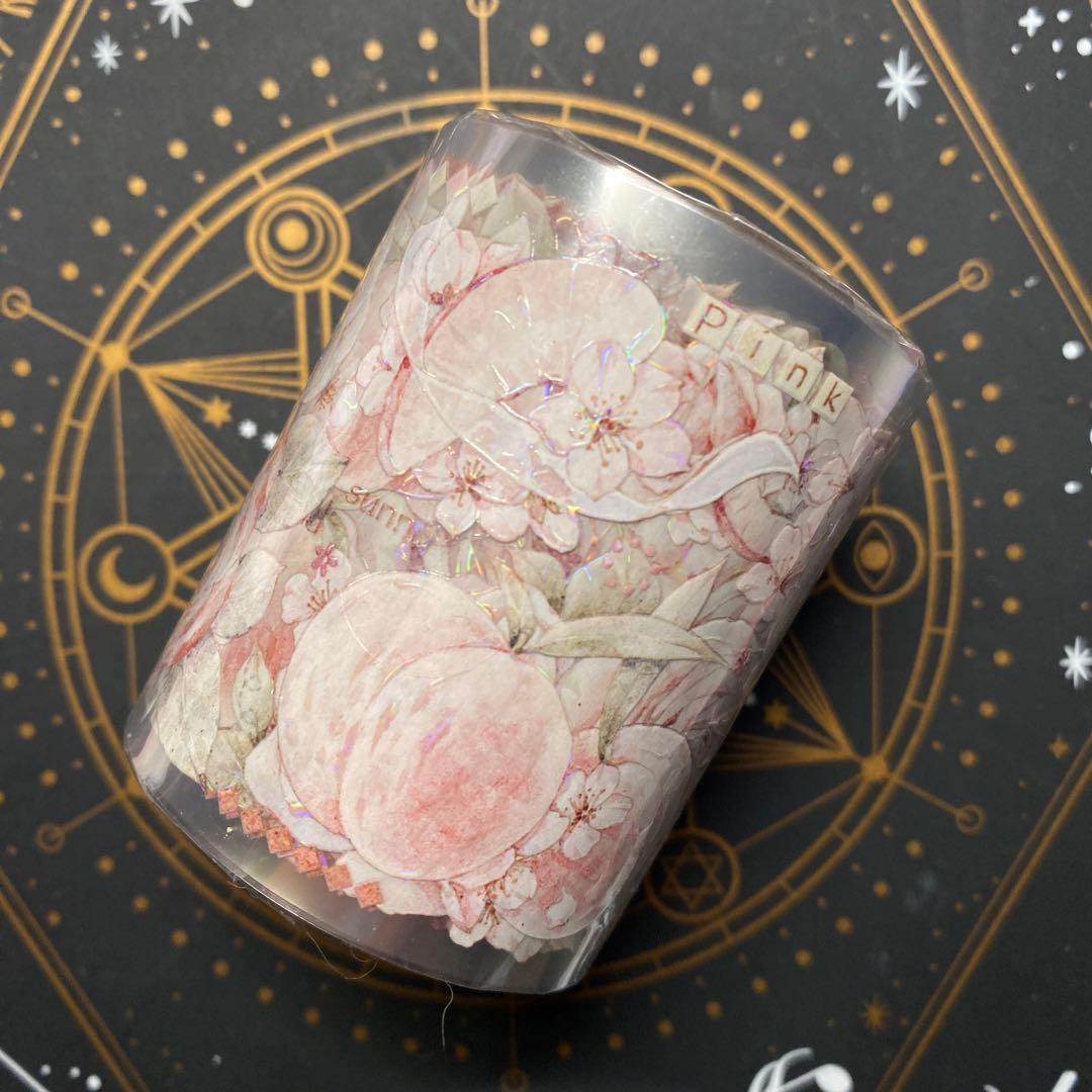 【E1】海外　10m巻　貝殻光/PETマスキングテープ　装飾系/背景系/お花系