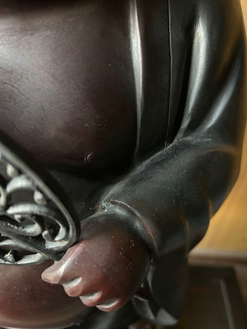 栄山作 布袋尊 鋳銅 ブロンズ像 約20kg 七福神 縁起物 置物 仏像 骨董