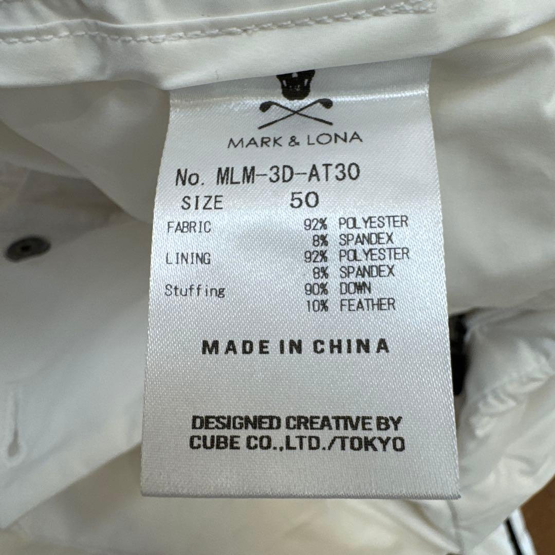 マークアンドロナ　MARK & LONA ホワイトキルティングパンツ　ダウン