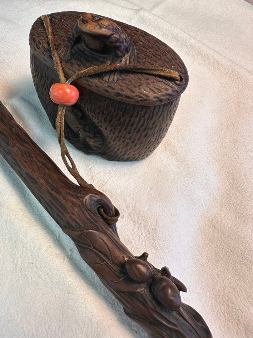 煙草ケース，煙管入り，煙管. 煙具，珊瑚，古董品，木雕，キセル入れ，民芸