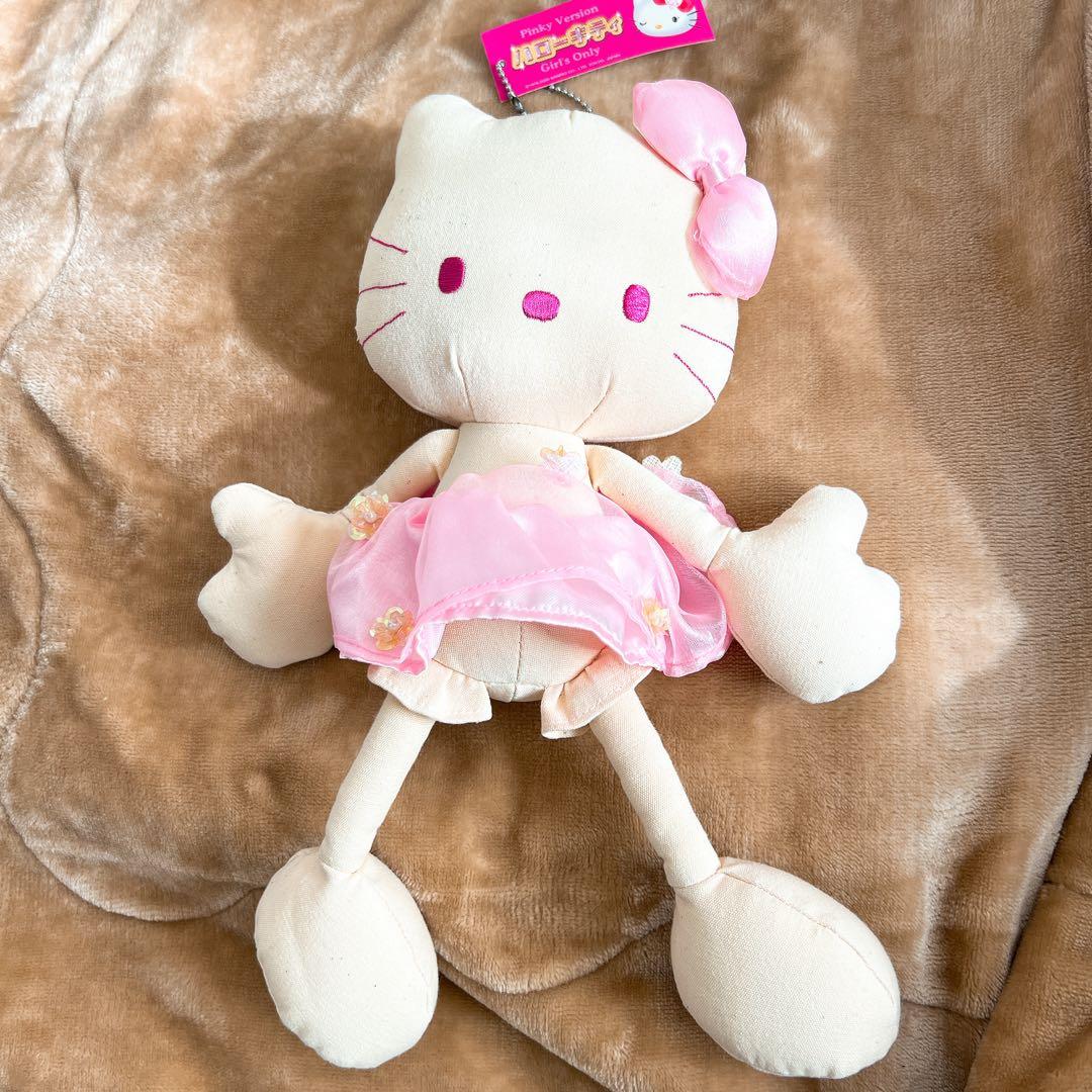 レア　ピンキーバージョン　脚長　ハローキティ ぬいぐるみ ボールチェーン
