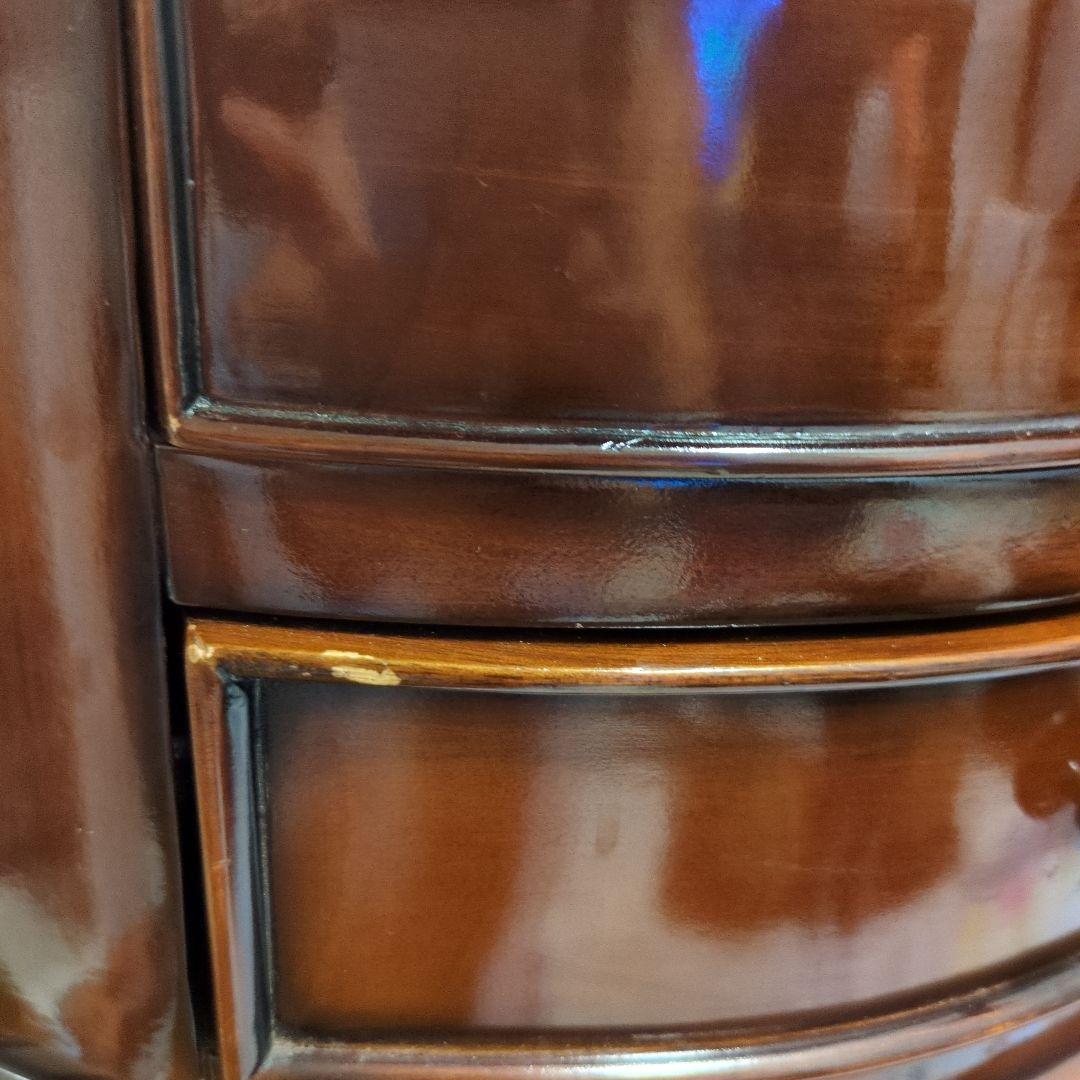 さるこダークブラウン 木製 文机 曲線デザイン猫脚(=^・^=)