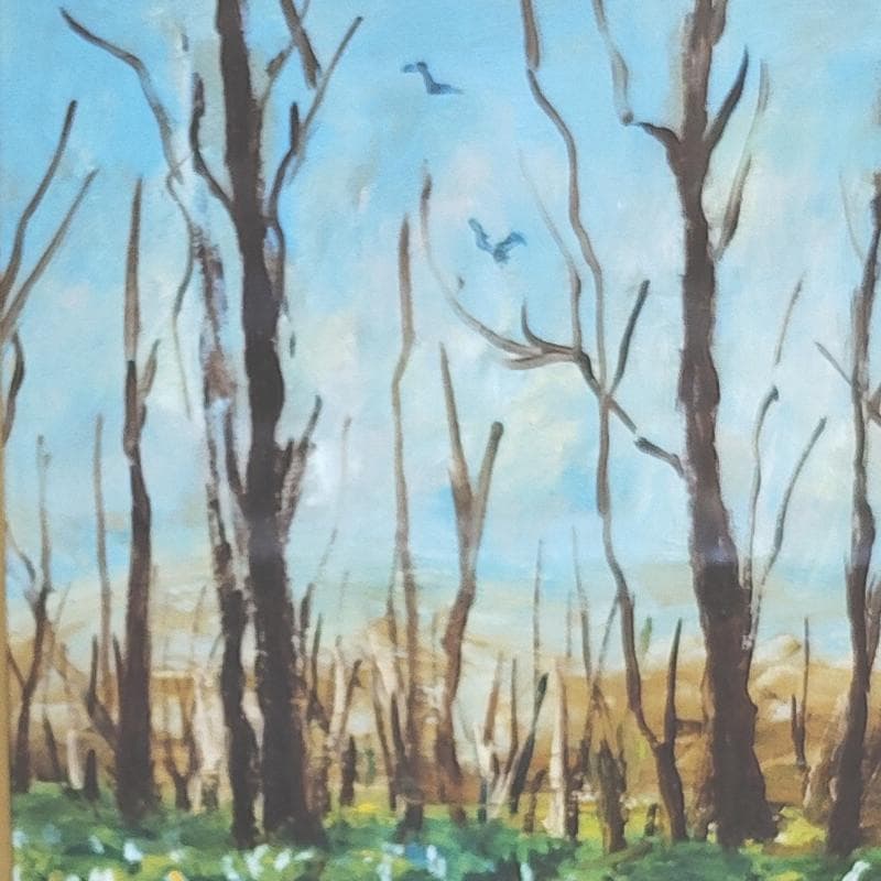 ☆高橋益之☆「水ばしょう」油絵　SMサイズ　良好！