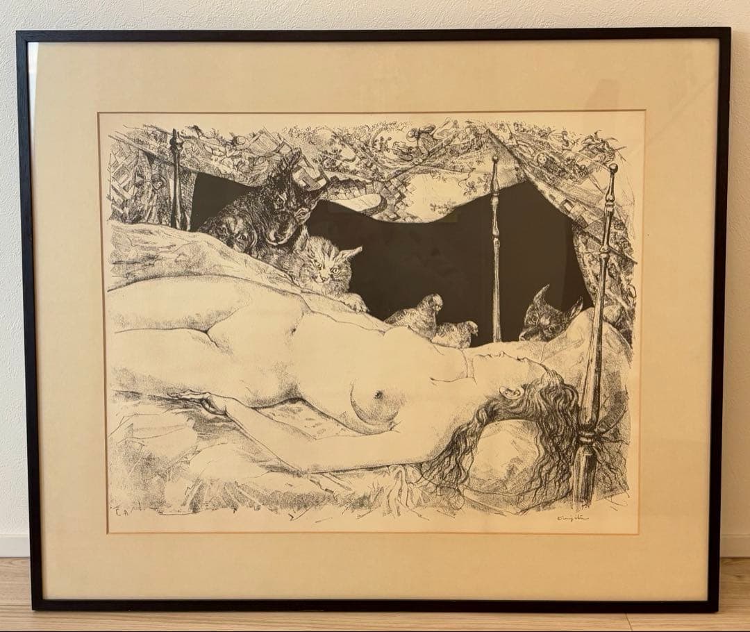 藤田嗣治　「夢」　リトグラフ　EA 鉛筆サイン