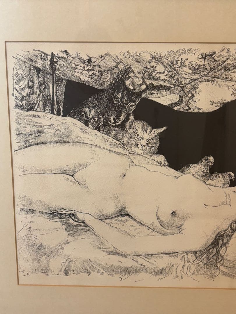 藤田嗣治　「夢」　リトグラフ　EA 鉛筆サイン