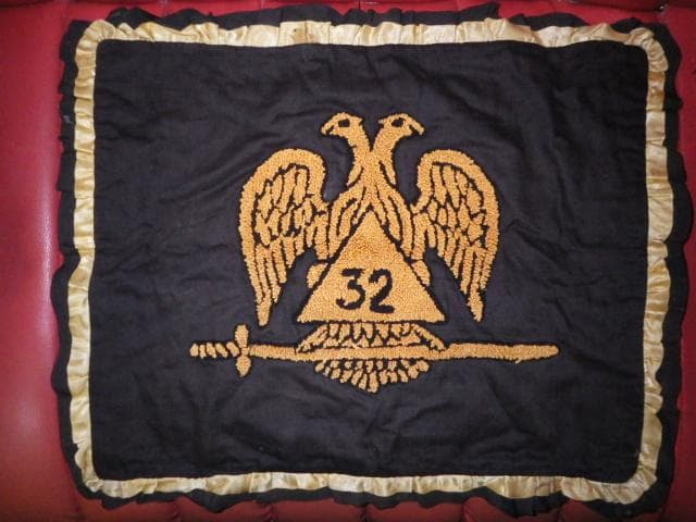 40’S★フリーメイソン★32階位★壁掛け★ピロケース★ビンテージ★ワッペン